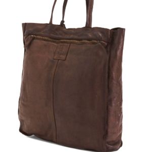 HARBOUR 2ND ELBE 2 LEATHER LARGE TOTE SHOULDER BAG CHOCOLATE
